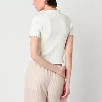 by&by Juniors Womens Short Sleeve Polo Shirt