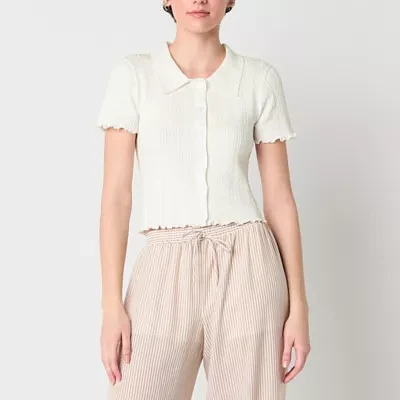by&by Juniors Womens Short Sleeve Polo Shirt