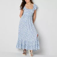 Arizona Womens Floral Maxi Dress Juniors