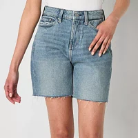 Arizona Womens Mid Rise Denim Short-Juniors