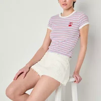 Arizona Womens High Rise Denim Short-Juniors