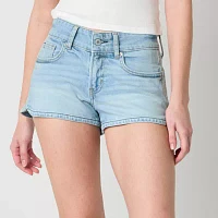 Arizona Womens Low Rise Denim Short-Juniors