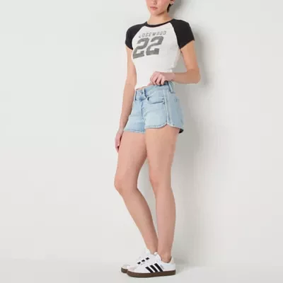 Arizona Womens Low Rise Denim Short-Juniors