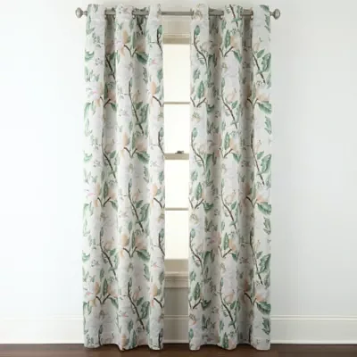 Broadhaven Geneva Print Grommet Top Blackout Single Curtain Panel