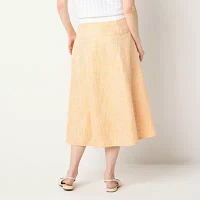 Liz Claiborne Boucle Womens Mid Rise Midi Full Skirt