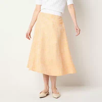 Liz Claiborne Boucle Womens Mid Rise Midi Full Skirt