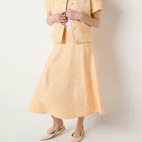 Liz Claiborne Boucle Womens Mid Rise Midi Full Skirt