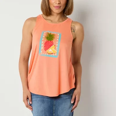 St. John's Bay Womens Scoop Neck Sleeveless Tank Top