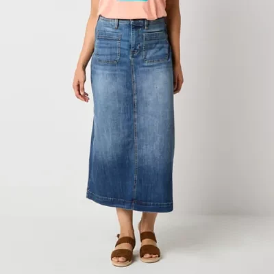 St. John's Bay Womens Mid Rise Maxi Skirt