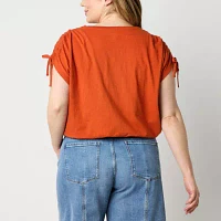 a.n.a Womens Plus Round Neck Short Sleeve T-Shirt