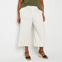 Liz Claiborne-Plus Womens Mid Rise Wide Leg Pull-On Pants