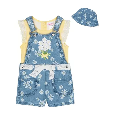 Little Lass Toddler Girls 3-pc. Shortall Set