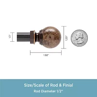 Kenney Jillian Petite Marble Ball 1/2 Adjustable Curtain Rod