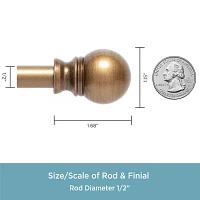 Kenney Davenport Petite Ball 1/2 Adjustable Curtain Rod