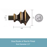 Kenney Arts & Crafts Petite Square 1/2 Adjustable Curtain Rod