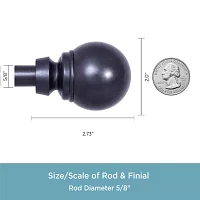 Kenney Mae Ball 5/8 Adjustable Curtain Rod