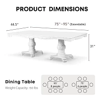 San Rose Rectangular Wood-Top Dining Table