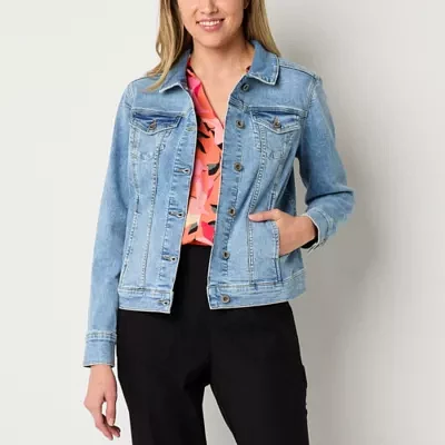 Liz Claiborne Midweight Denim Womens Tall Jacket