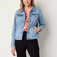 Liz Claiborne Midweight Denim Womens Tall Jacket