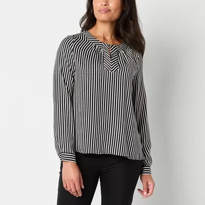 Liz Claiborne Womens Long Sleeve Blouse