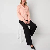 Liz Claiborne Womens V Neck Long Sleeve Cardigan