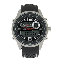 U.S. Polo Assn.® Mens Black Silicone Strap Analog/Digital Sport Watch