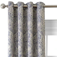 Elrene Home Fashions Julianne Paisley Energy Saving Blackout Grommet Top Single Curtain Panel