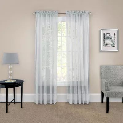 Eclipse Victoria Voile Rod Pocket Sheer Set of 2 Curtain Panels