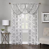 Regal Home Lombardi Floral Rod Pocket Sheer Single Curtain Panels
