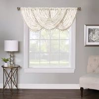 Regal Home Lombardi Floral Rod Pocket Waterfall Valance