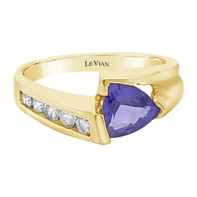 LIMITED QUANTITIES! Le Vian Grand Sample Sale™ Ring featuring Blueberry Tanzanite® Vanilla Diamonds® set in 14K Honey Gold™