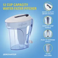 ZeroWater 12 Cup Ready Pour Water Filter Pitcher