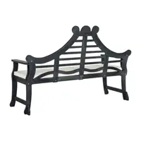 Azusa Carved Detail Wood Patio Bench