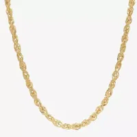 10K Gold 24 Inch Solid Rope Chain Necklace