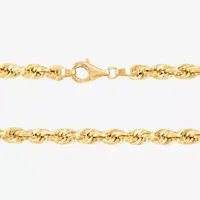 14K Gold 24 Inch Hollow Rope Chain Necklace