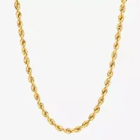 14K Gold 24 Inch Hollow Rope Chain Necklace