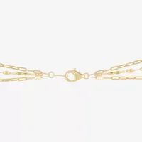 Layered Look 14K Gold 20 Inch Solid Paperclip Paperclip Chain Necklace