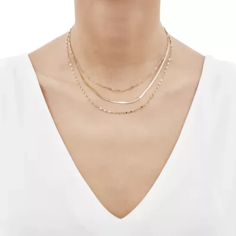 Womens 20 Inch 10K Gold Link Necklace