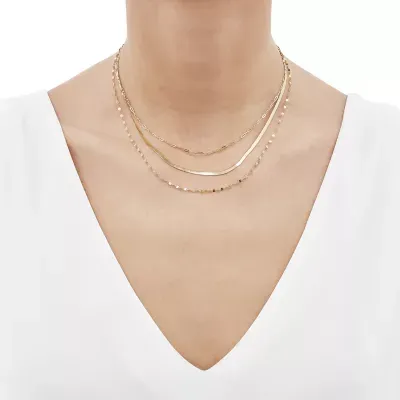 Womens 20 Inch 10K Gold Link Necklace