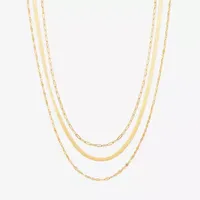 Womens 20 Inch 10K Gold Link Necklace