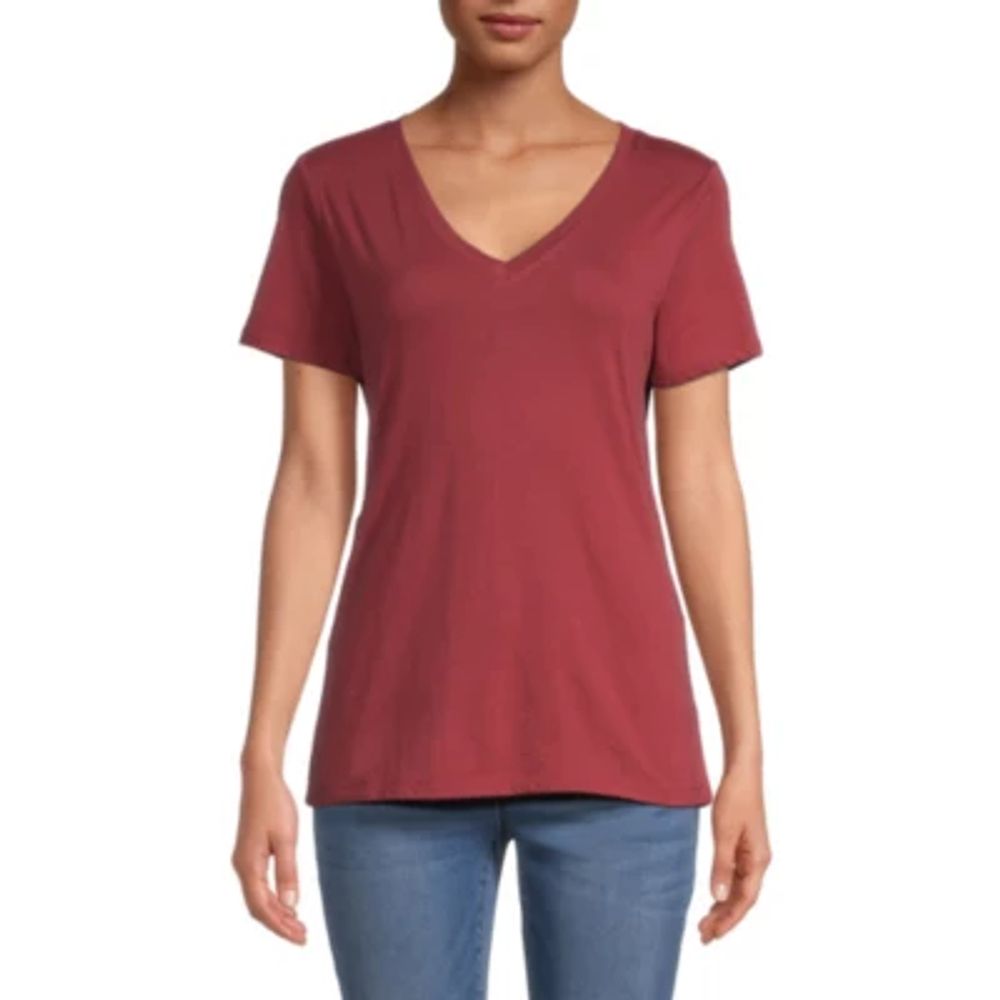 a.n.a Womens V Neck Short Sleeve T-Shirt