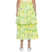 Ryegrass Womens Mid Rise Midi Full Skirt