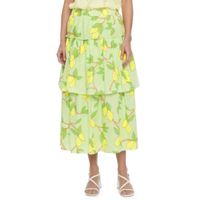 Ryegrass Womens Mid Rise Midi Full Skirt