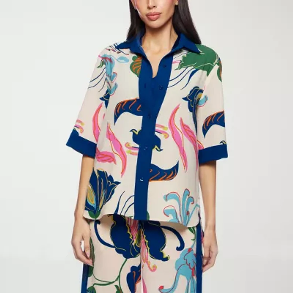 Premier Amour Womens Elbow Sleeve Blouse