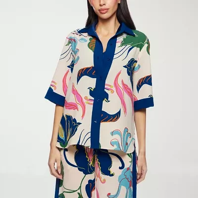 Premier Amour Womens Elbow Sleeve Blouse
