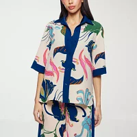 Premier Amour Womens Elbow Sleeve Blouse