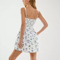 Trixxi Womens Sleeveless Floral Fit + Flare Dress Juniors