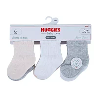 Huggies Baby Girls 6 Pair Quarter Ankle Socks