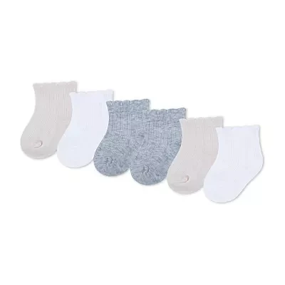 Huggies Baby Girls 6 Pair Quarter Ankle Socks