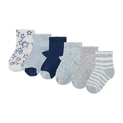 Huggies Baby Boys 6 Pair Quarter Ankle Socks